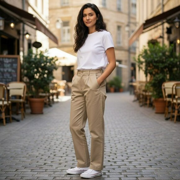 Dolce & Gabbana Khaki Pants – Size 10 – Mid-Rise‎ – Zip/Button – Excellent